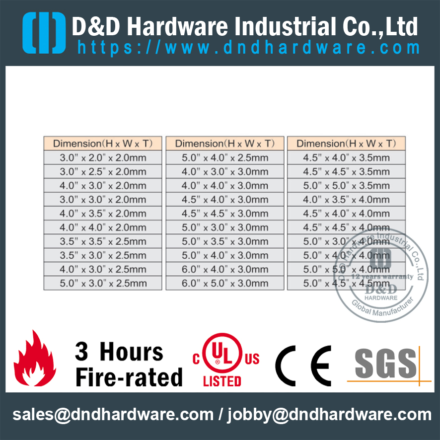 DDBH002-Massives 2-Kugellager-Türscharnier aus Messing für Metalltüren