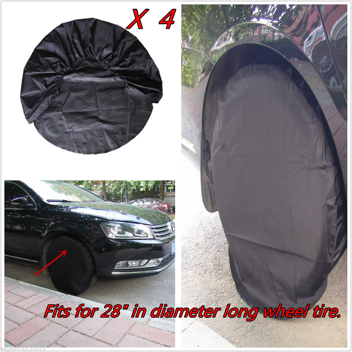 Customized size Set Of 4 Wheel Tire Covers Trailer Camper Car SUV Truck
