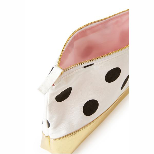 Personalized Good Quality Polka Dot Makeup Bag Gold Buy makeup bag