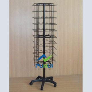 Four Sides Floor Rotating Metal Hook Rack (PHY621)