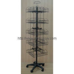 metal wire floor spinning display rack