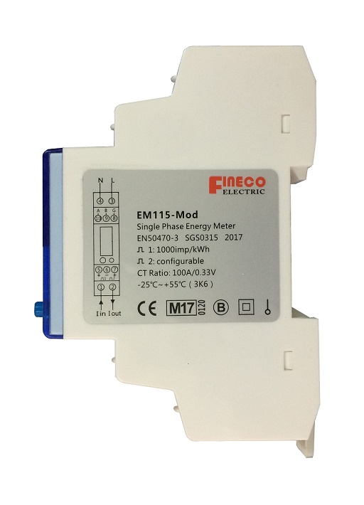EM115-Mod CT 100A单相多功能modbus导轨电度表