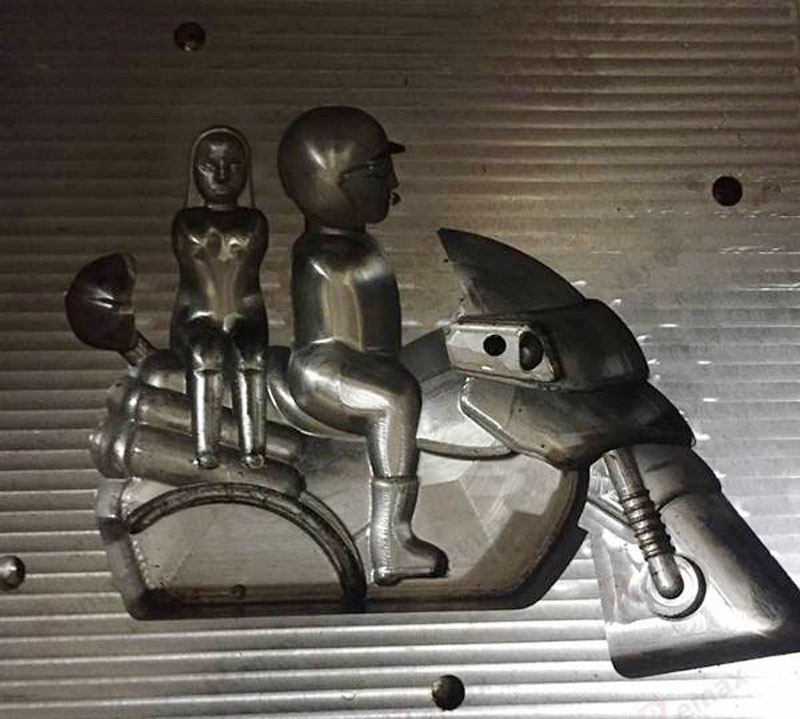 muestra del ranurador del grabado del molde de metal