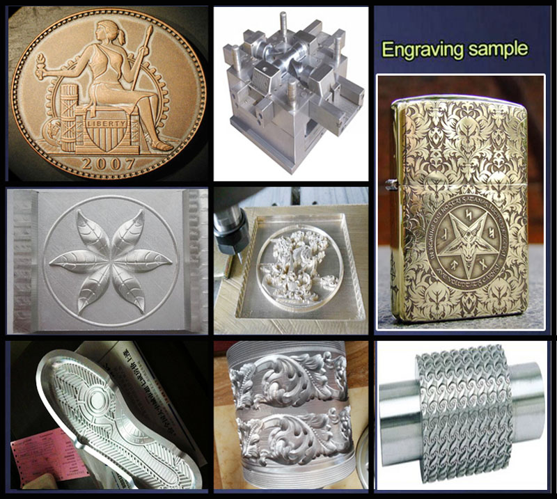 muestras del ranurador del grabado del molde de metal