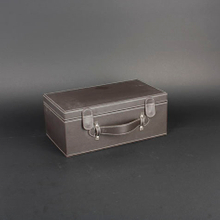 Wine Box Manufacturer Black PU leather wooden wine boxes