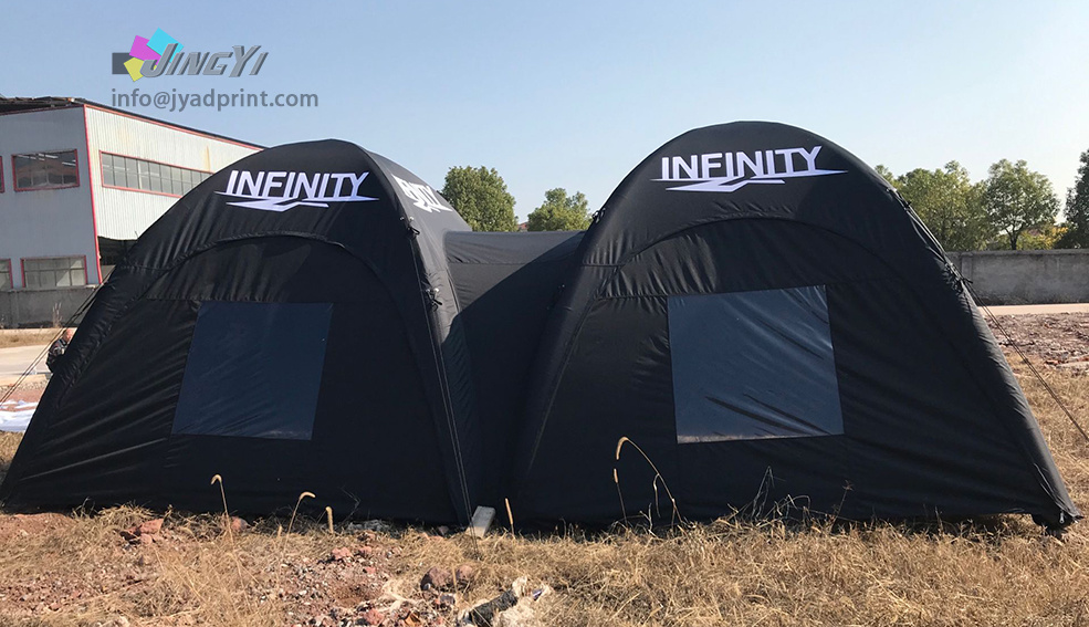 Two Inflatable Advertising Tents Connect, Marquee Event Display Gazebo with front roof