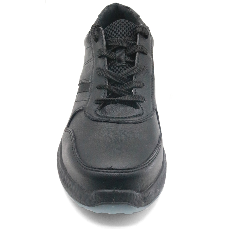 Black microfiber leather TPU sole safety work shoes steel toe cap