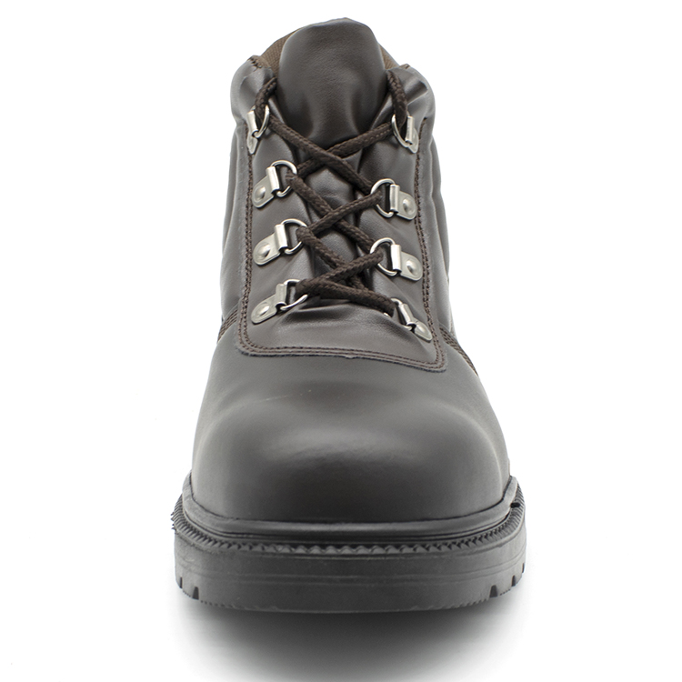 Cemented Construction Brown Leather Safety Boots Steel Toe