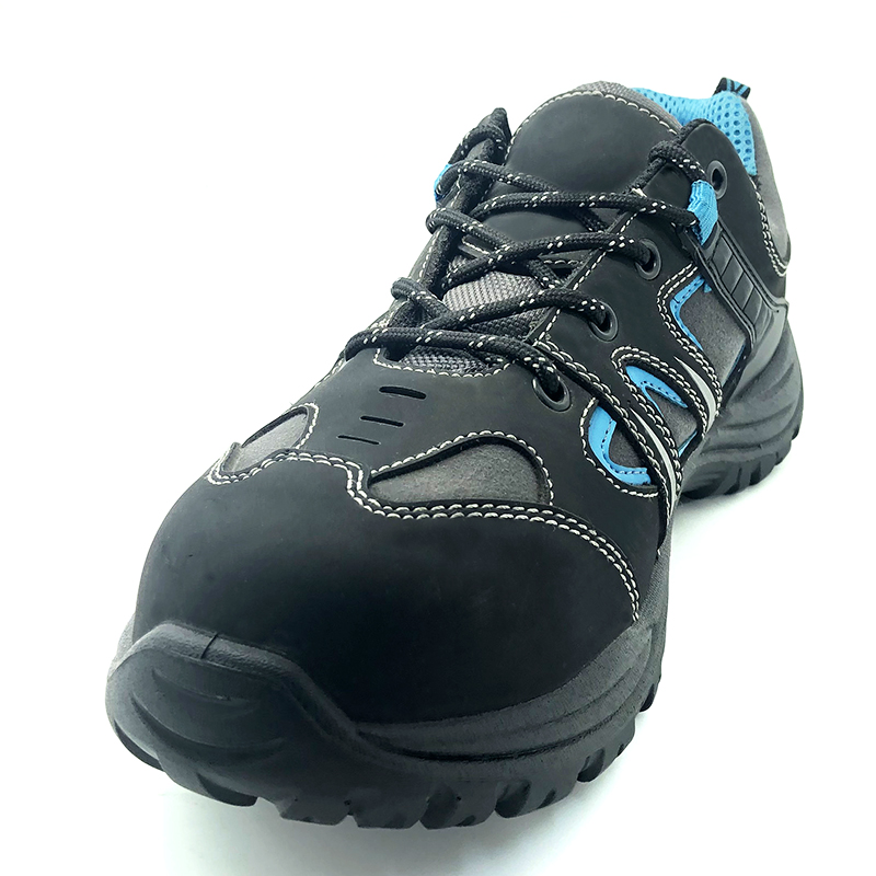 2020 Black leather metal free men composite toe work shoes safety