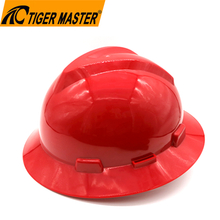 Red V Guard Full Brim ABS Shell Safety Helmet for Construction