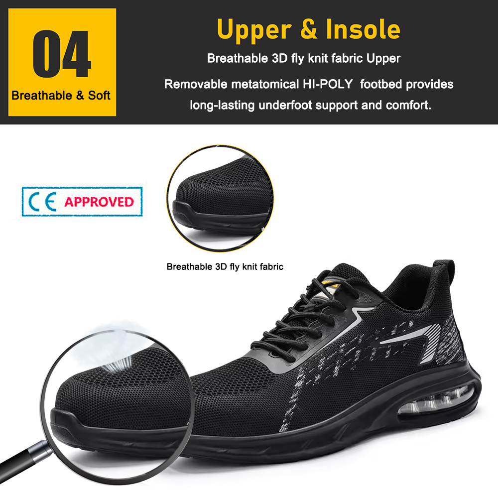 Shock Absorber Steel Toe Puncture Proof Safety Shoes Breathable