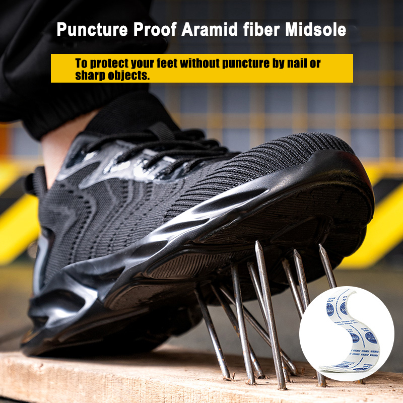Prevent Puncture Steel Toe Soft Sneakers Safety Shoes