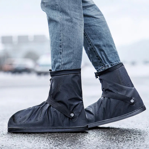 Reusable Folding Waterproof PVC Rain Shoes Cover with Zipper