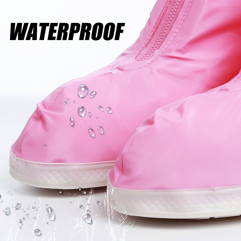 Waterproof Anti Slip Pink Fashion Rain Shoes Cover