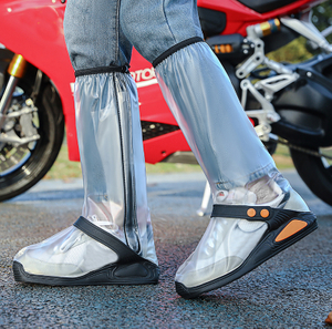 40 Cm Transparent Waterproof Motorcycle PVC Rain Shoes Cover With Zipper