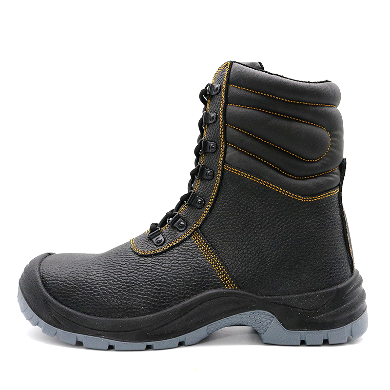 High-top Leather Construction Safety Boots with Steel Toe