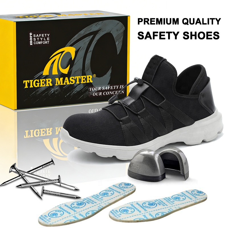 Lightweight Soft Comfort Sport Safety Shoes with Steel Toe