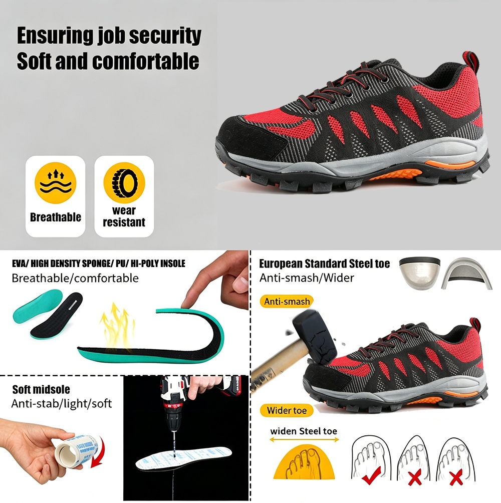 Anti-slip Outdoor Hiking Sport Safety Shoes With Steel Toe