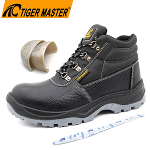 Fiberglass Toe Puncture Resistant Leather Safety Boots for Construction