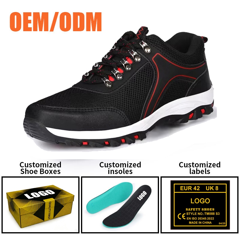 Steel Toe Industrial Work Shoes Rubber Sole