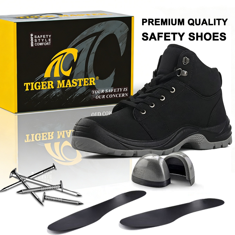 Canvas Upper Anti-slip Steel Toe Safety Shoes for Men