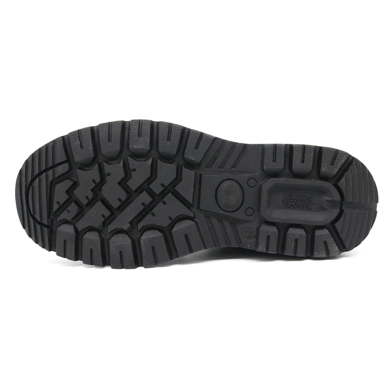 Black Leather Rubber Sole Industrial Safety Shoes with CE Steel Toe