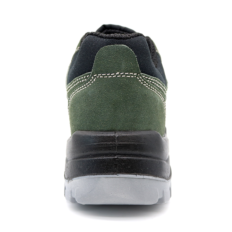 Green Suede Leather Anti-puncture Men Safety Shoes with Steel Toe