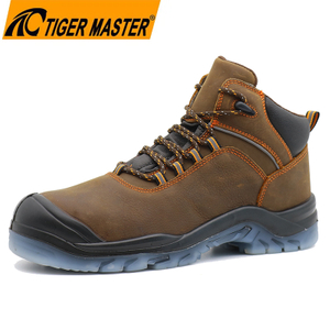 TPU Sole Crazy Horse Leather Steel Toe Safety Boots High Quality 