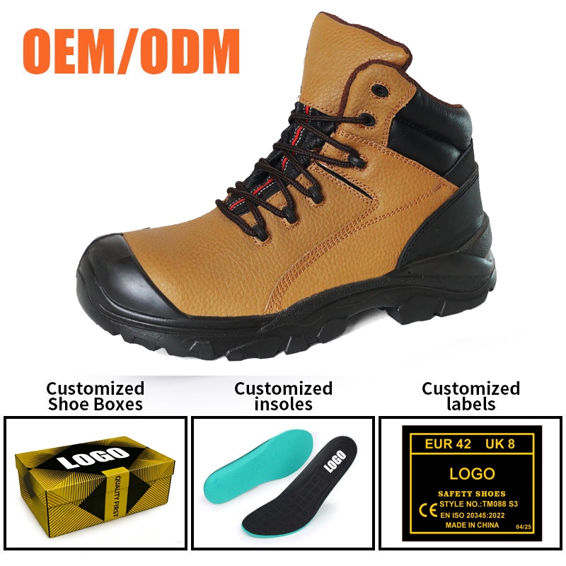 Steel Toe & Mid-sole Leather Industrial Safety Boots 