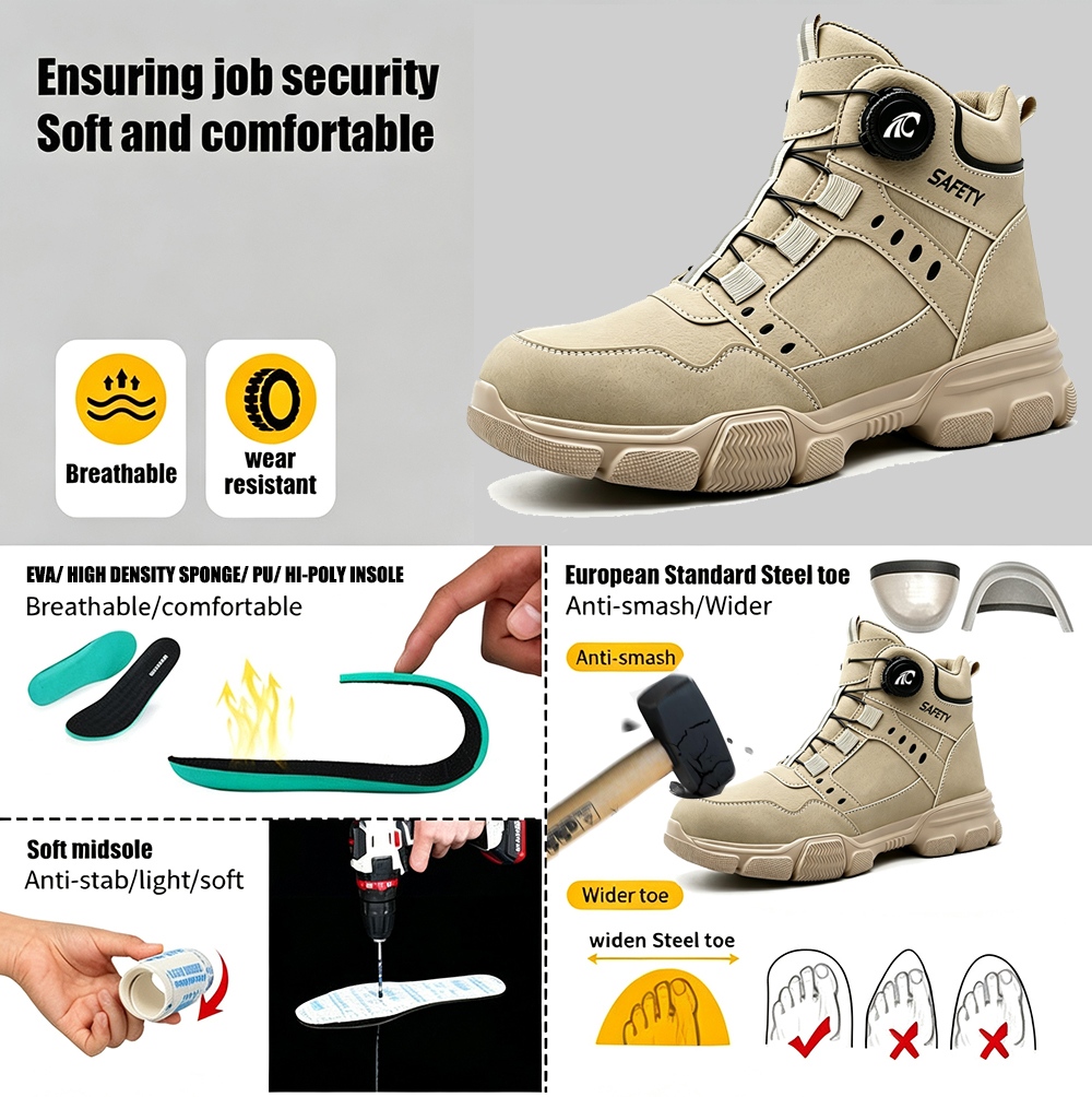 Smart Buckle Steel Toe Construction Safety Boots