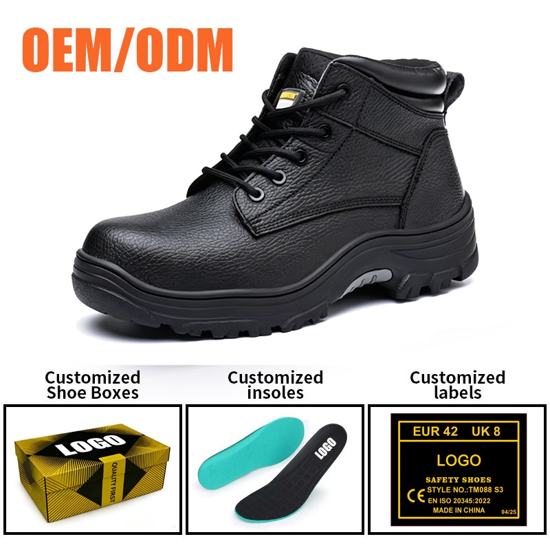 Steel Toe Leather Mining Safety Boots Resistant To Oil