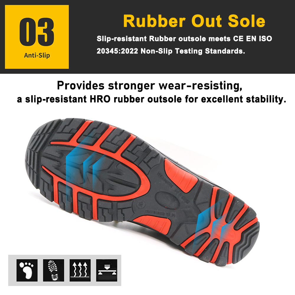 PU Rubber Sole Safety Shoes with Fiberglass Toe
