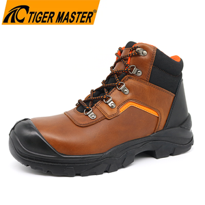 Non-slip Fiberglass Toe Anti Puncture Safety Boots Brown