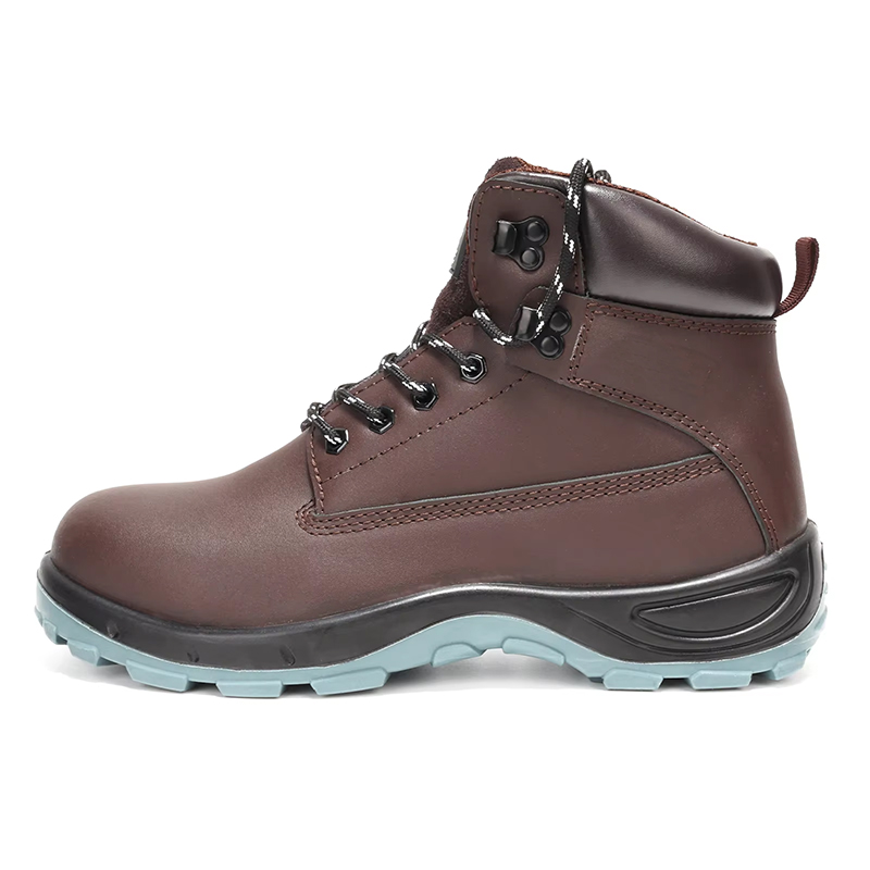 EU Steel Toe Brown Leather Safety Boots for Men