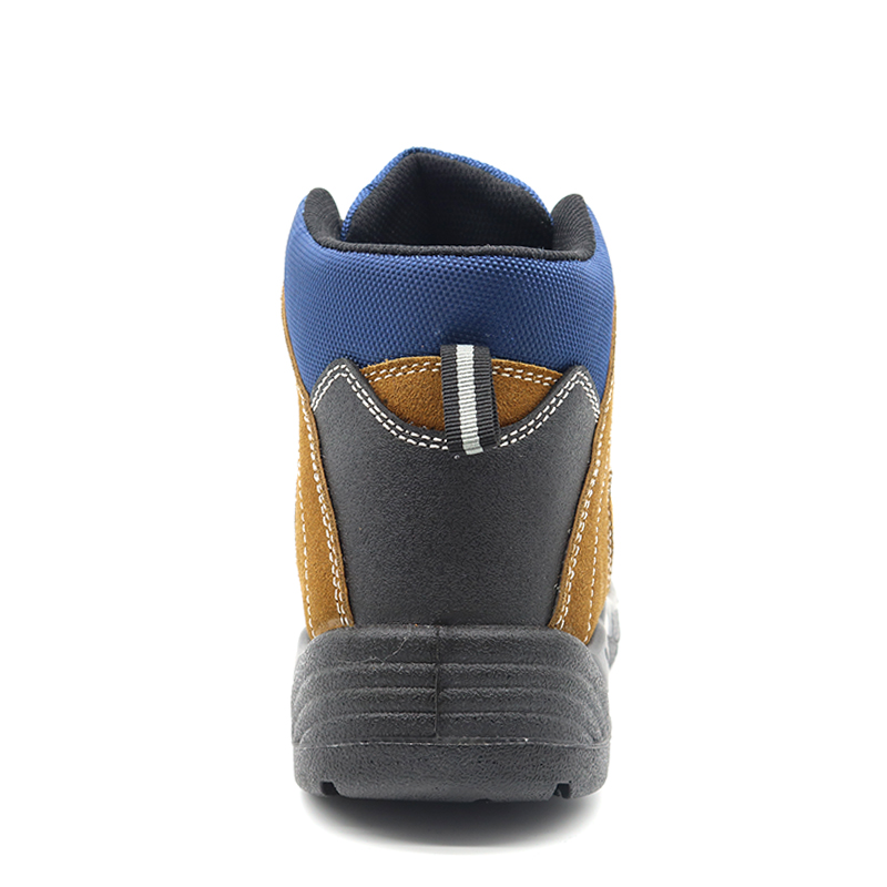 Steel Toe Steel Mid-sole Suede Safety Shoes Brown