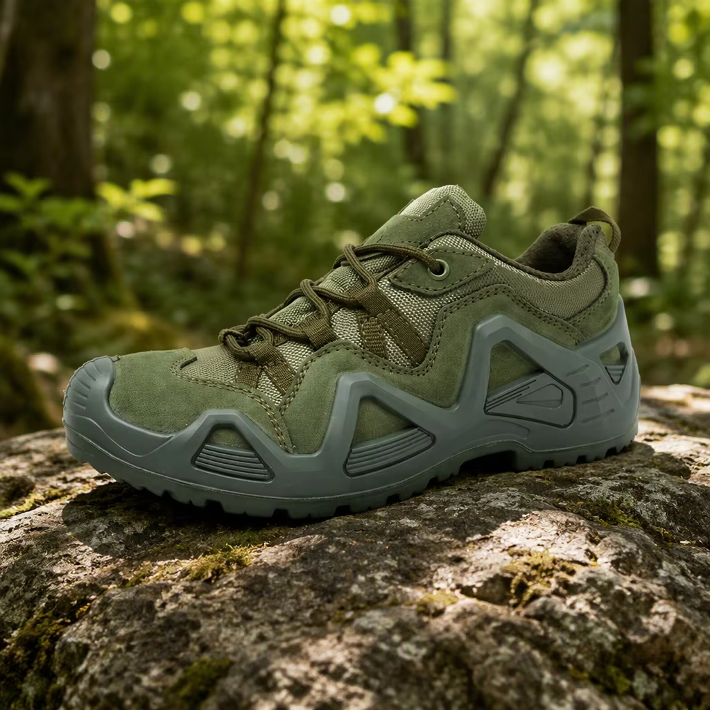 Anti-slip Green Suede Outdoor Hiking Climbing Shoes