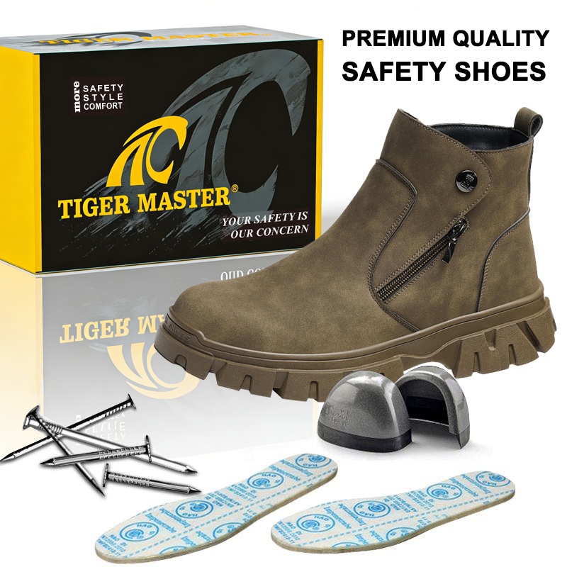 Steel Toe Fashion Welder Safety Shoes with Zipper