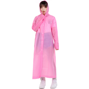 Pink Waterproof Long EVA Raincoat for Women