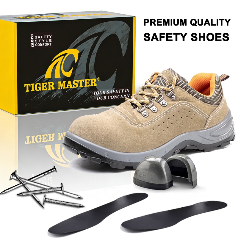 Anti-slip Steel Toe Suede Leather Work Shoes for Men
