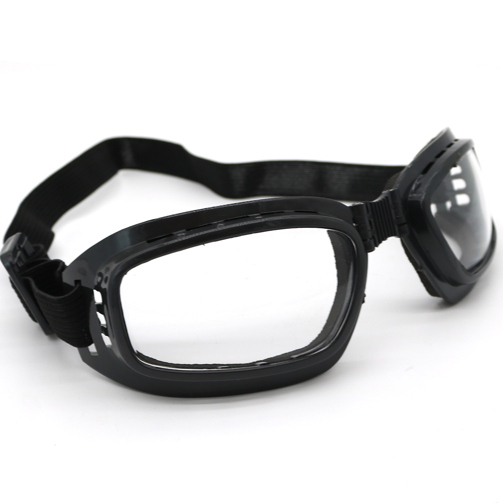 Folding Dust & Wind Proof Anti-scratch Safety Goggles Black Elastic Strap