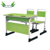 Cheap Wholesale Wooden School Furniture Double Student Desk And Bench with Three Drawers