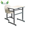 Adjustable Height High Quality Plastic Classroom Furniture Single Student Wooden Desk Chair