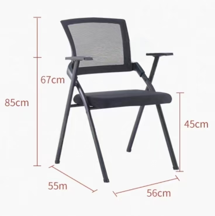 Movable Folding Office Home Furniture Staff Arm Chair Mesh Fabric Teacher Training Chair and Meeting Chair Visitor Chairs