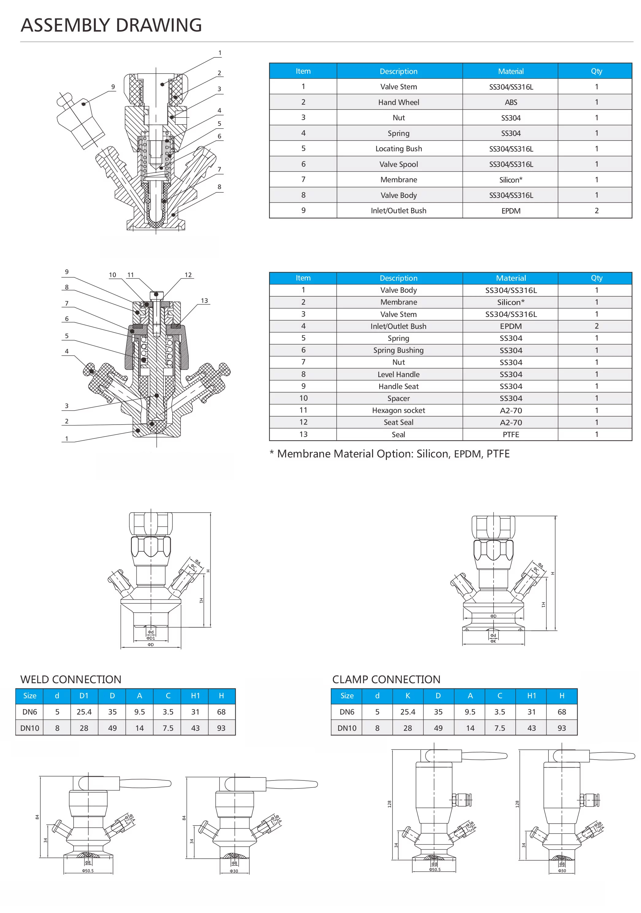 Сантехнический клапан отбора проб из нержавеющей стали