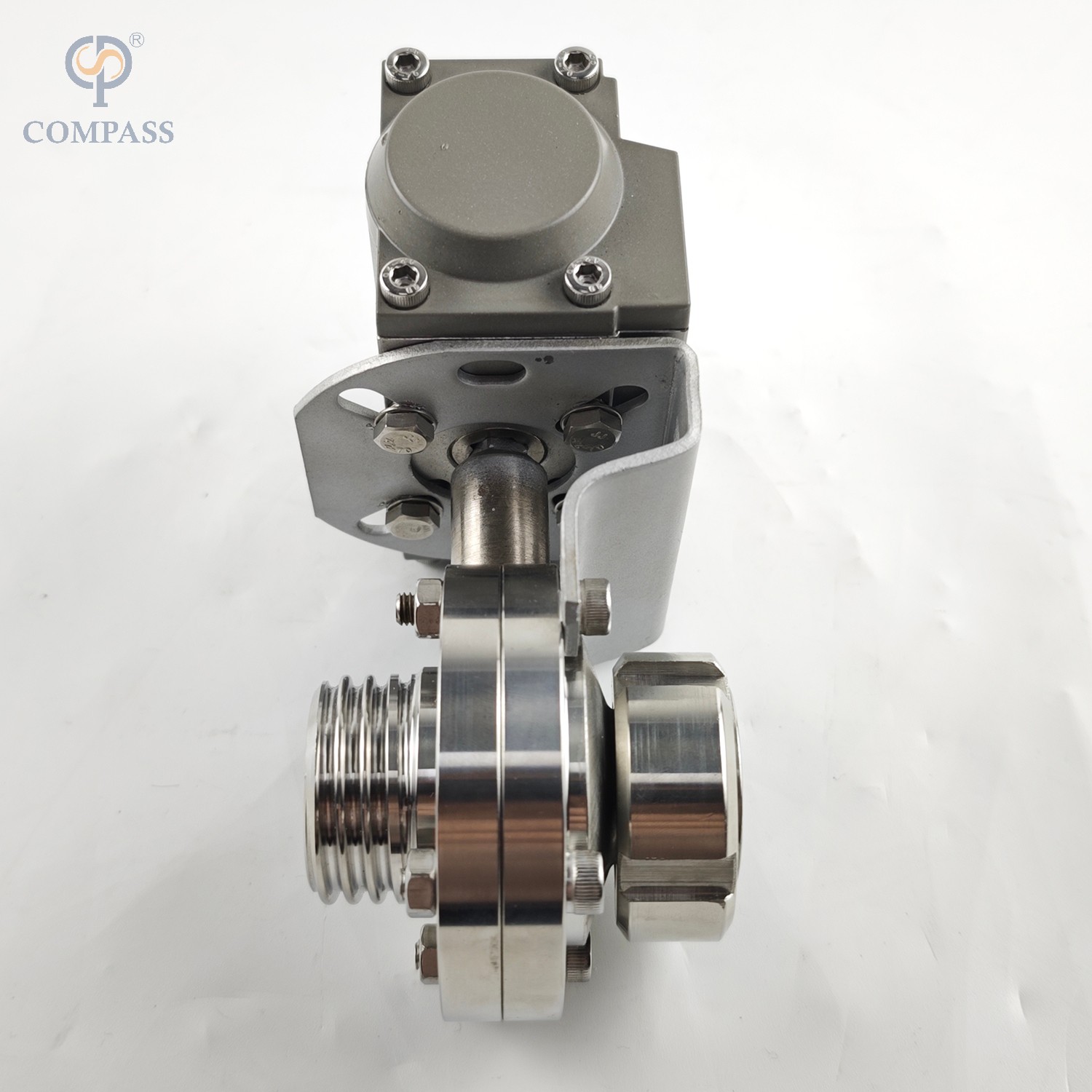 КЛАПАН-БАБОЧКА С ПНЕВМАТИЧЕСКИМ ПРИВОДОМ SS316L ПИЩЕВОЙ SMS МУЖЧИНА/ЖЕНЩИНА С ПНЕВМАТИЧЕСКИМ ПРИВОДОМ