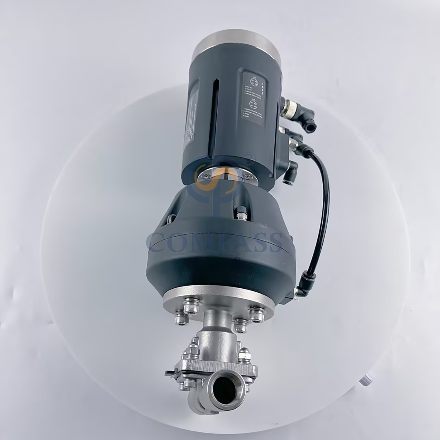 Санитарный пластиковый пневматический прямой мембранный клапан с резьбой NPT 1/2 дюйма из нержавеющей стали SS316L с управляющей головкой, разделенной мембраной из PTFE и EPDM