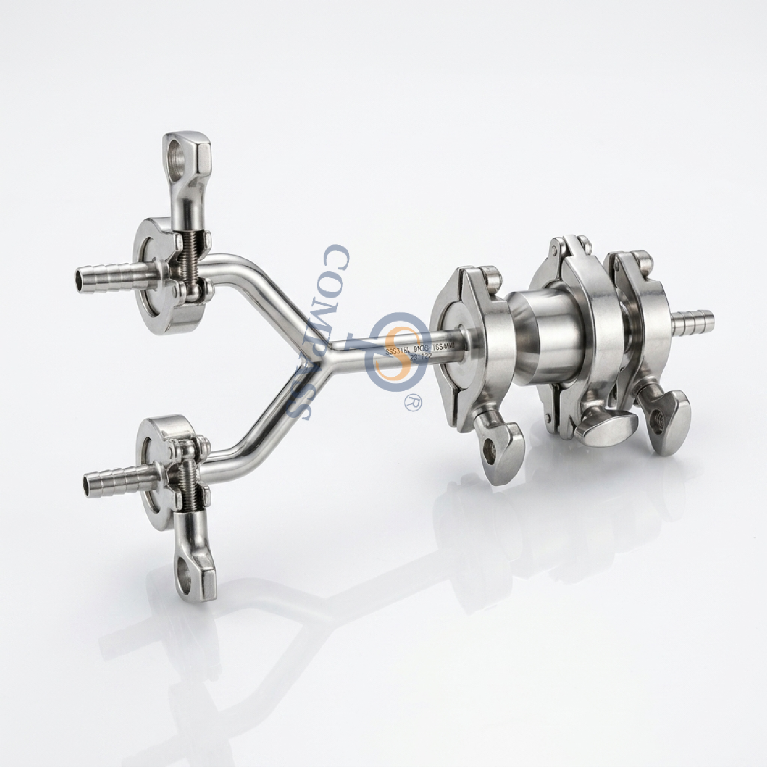 Колено SS316L DN10 TC34MM Тройник модели Y с обратным клапаном с наконечником и переходником для шланга
