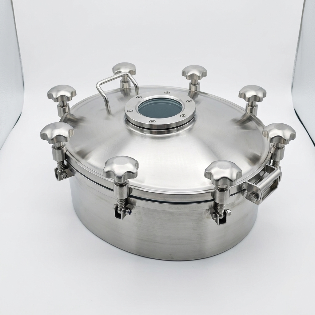 DN500XDN400 SS316L Новое поступление, сантехническая нержавеющая сталь, 3 бар, матовая полировка, наружные эллиптические люки давления со смотровым стеклом