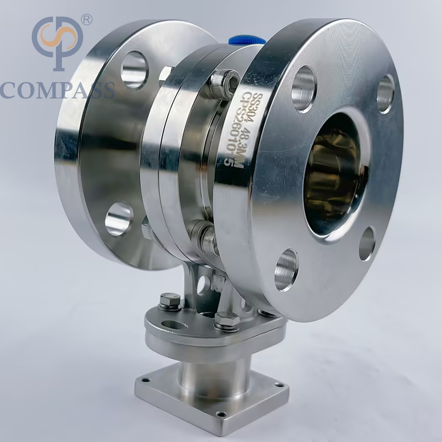 Популярная распродажа, 1,5 дюйма, 48,3 мм, санитарно-гигиеническая нержавеющая сталь, пищевой класс SS304, 150 фунтов, фланец, шесть лепестков, порошковый фланцевый клапан-бабочка