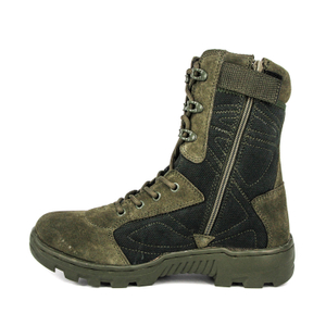 Bota safari militar cómoda cremallera verde oliva 7282